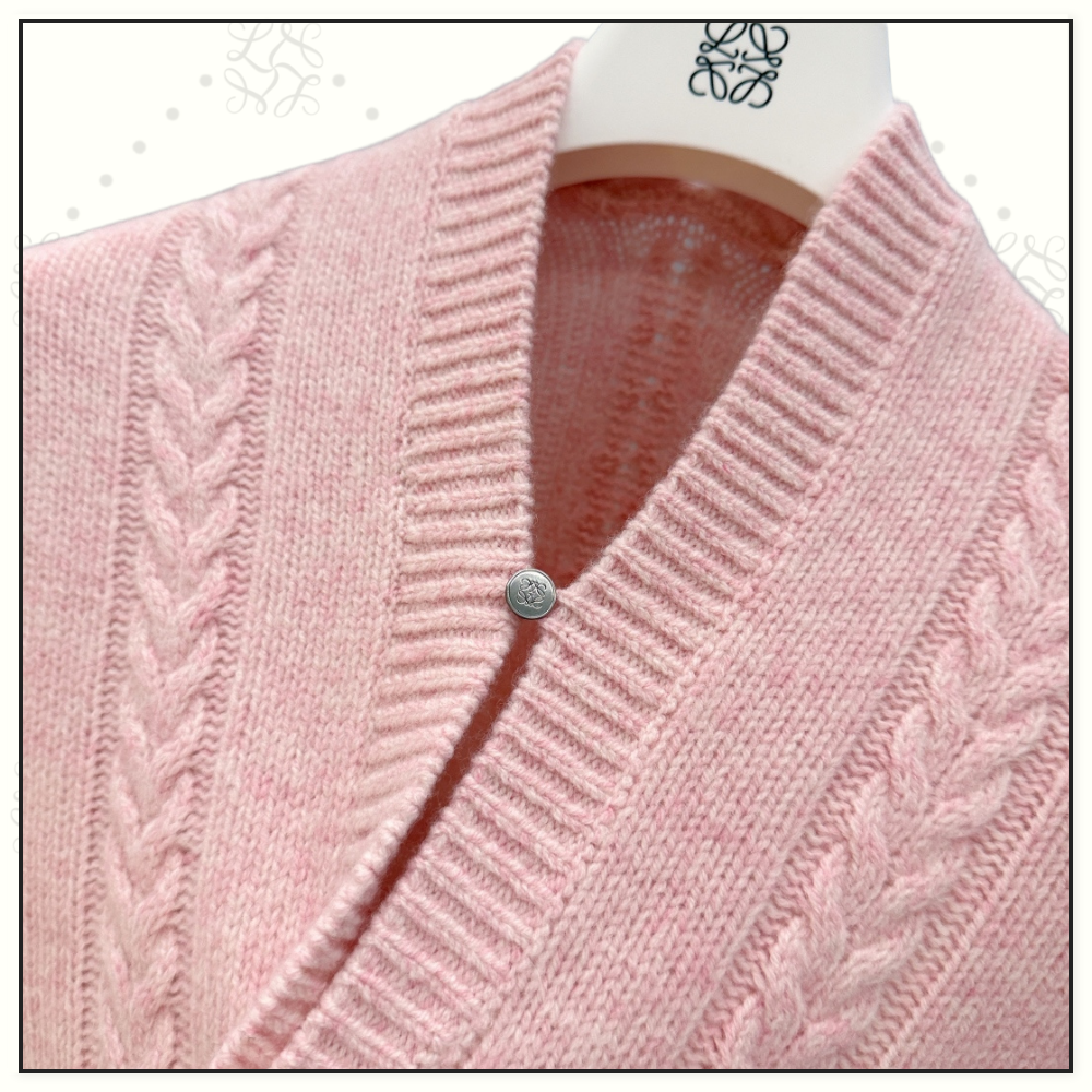 CABLE KNIT WOOL MOULINE SWEATER