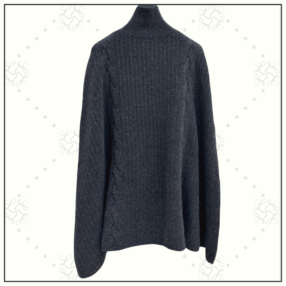 WOOL HIGH NECK PONCHO