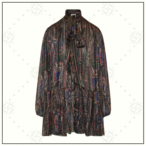 LAVALLIERE SILK DRESS