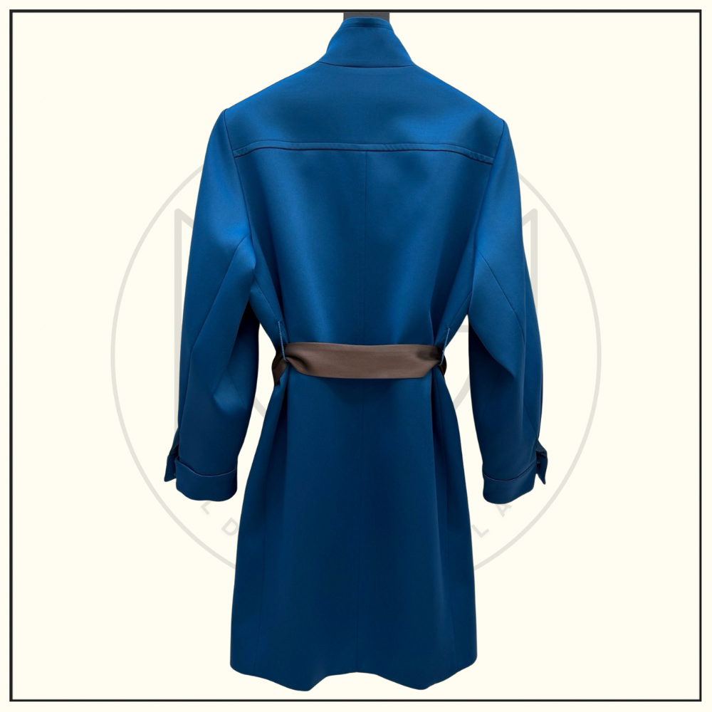 TIED BELT SILK DRESS