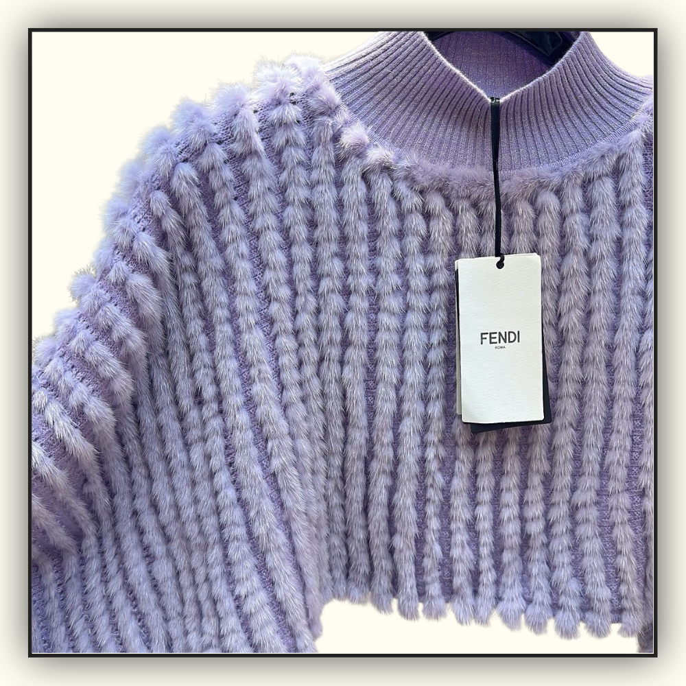 MINK FUR CROPPED SWEATER