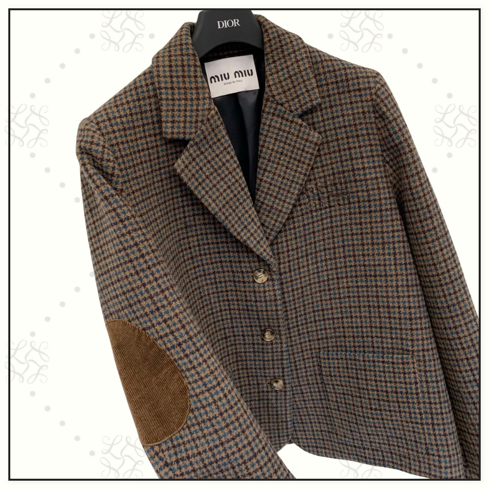 HOUNDSTOOTH CROPPED BLAZER