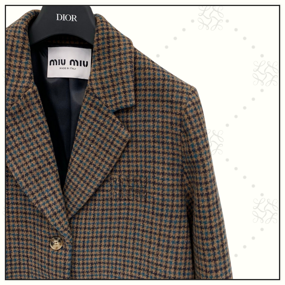 HOUNDSTOOTH CROPPED BLAZER