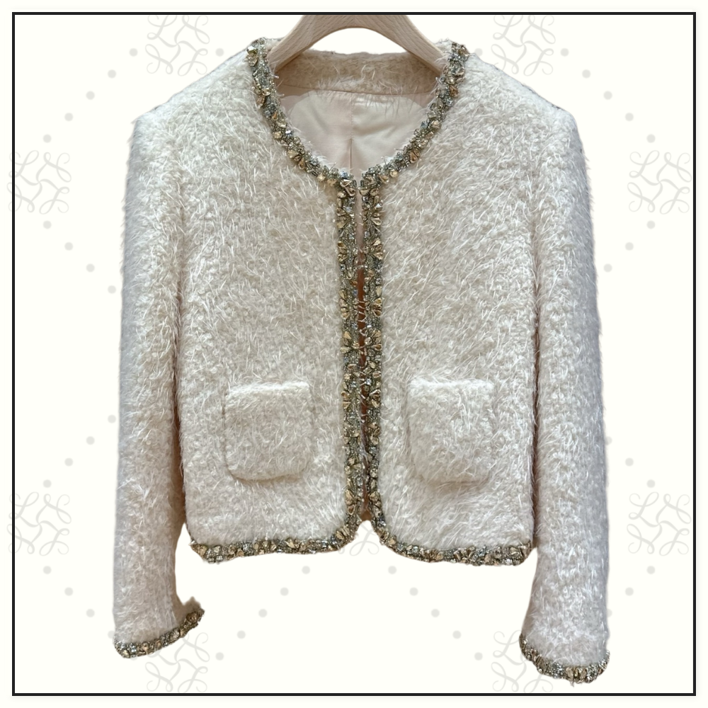 EMBROIDERED CHELSEA JACKET IN SILK NATTÉ