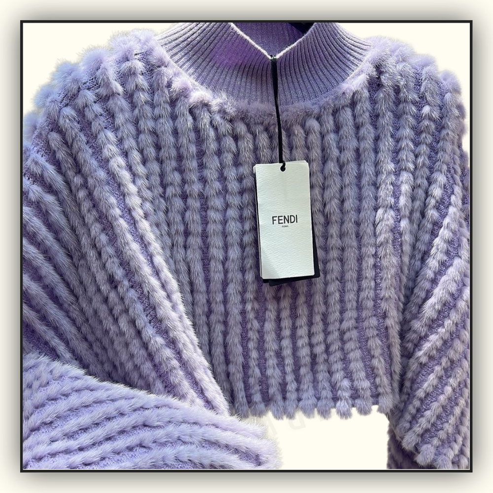 MINK FUR CROPPED SWEATER