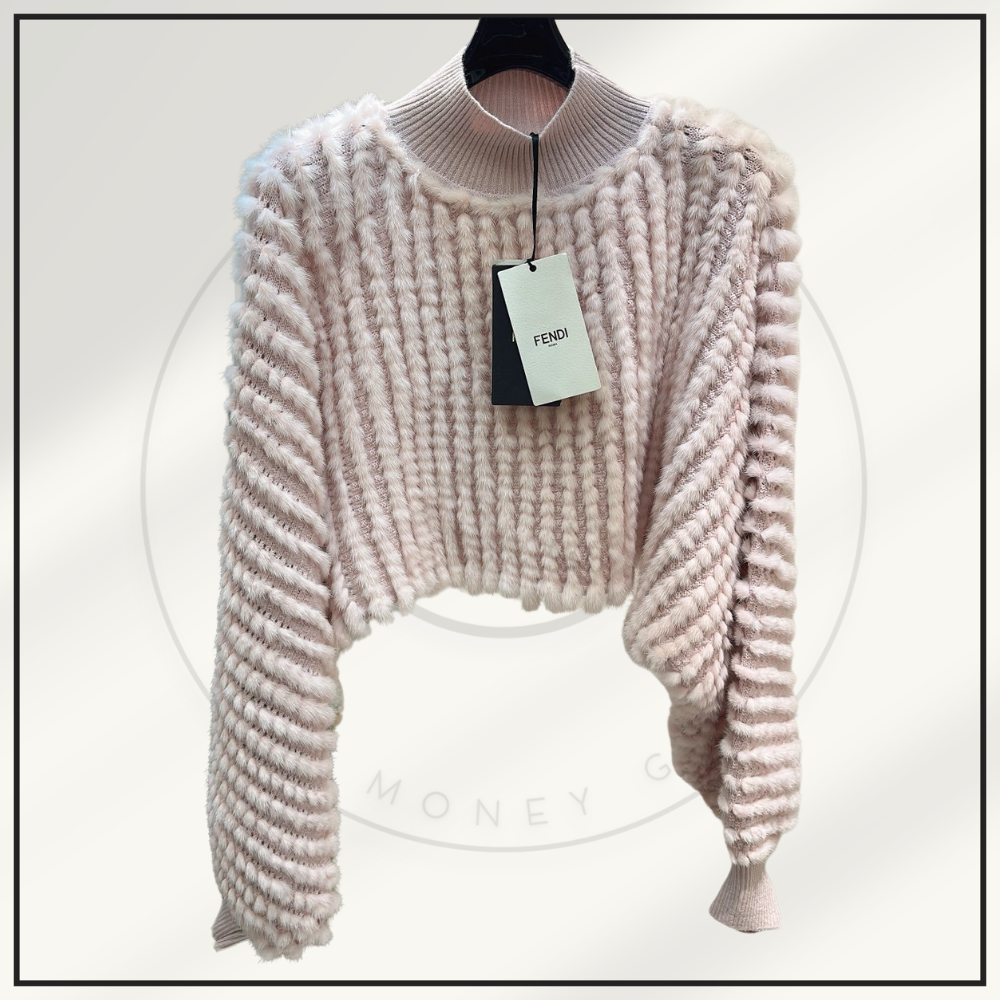 MINK FUR CROPPED SWEATER