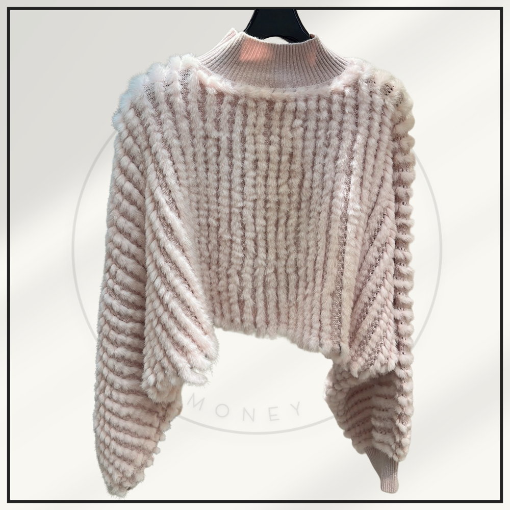 MINK FUR CROPPED SWEATER