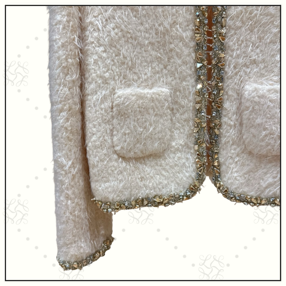 EMBROIDERED CHELSEA JACKET IN SILK NATTÉ