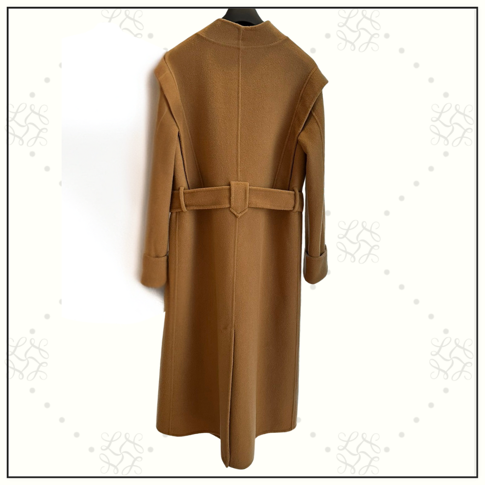 WOOL & CASHMERE BLEND FUNNEL NECK COAT