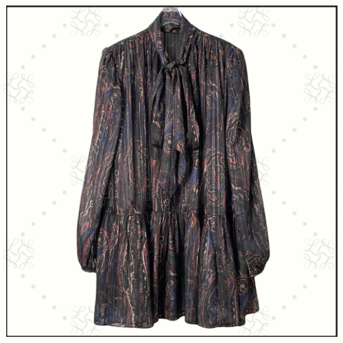 LAVALLIERE SILK DRESS