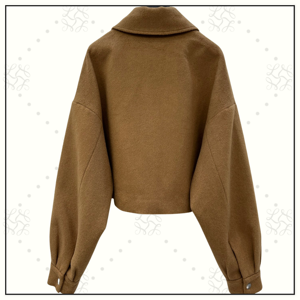 CAMEL HAIR BOMBER & BELTED SHORT