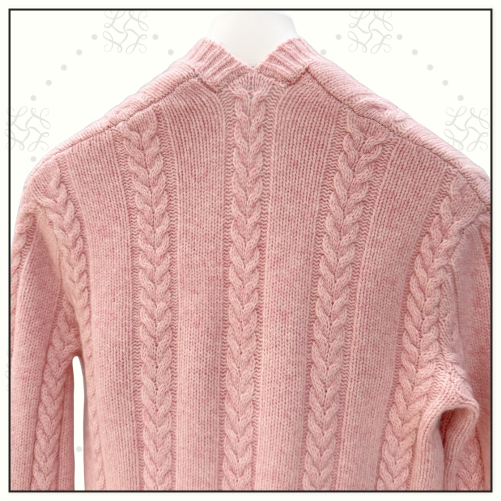 CABLE KNIT WOOL MOULINE SWEATER
