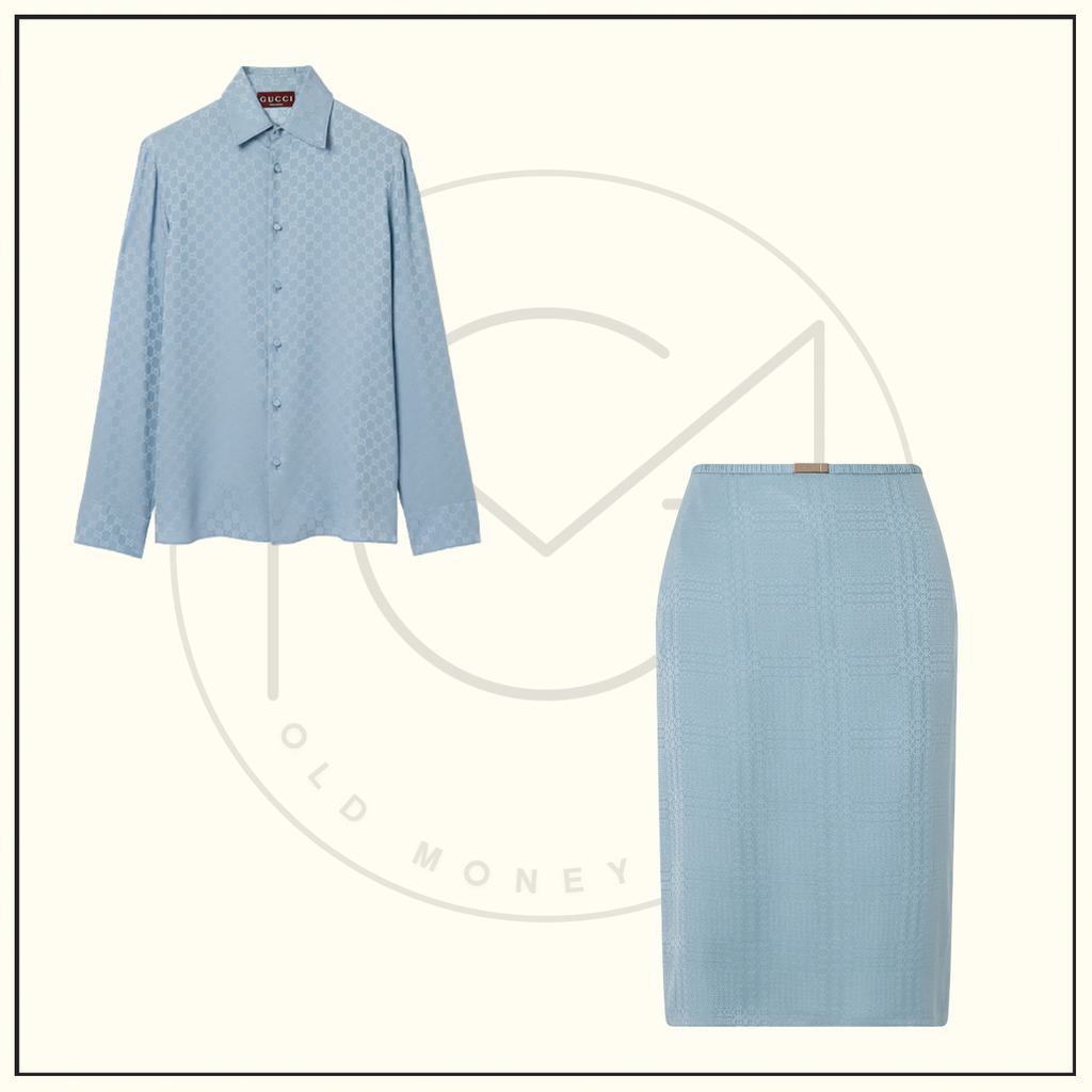 SILK JACQUARD SHIRT & MIDI SKIRT