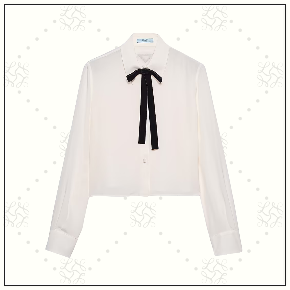 SILK BOW DETAIL SHIRT
