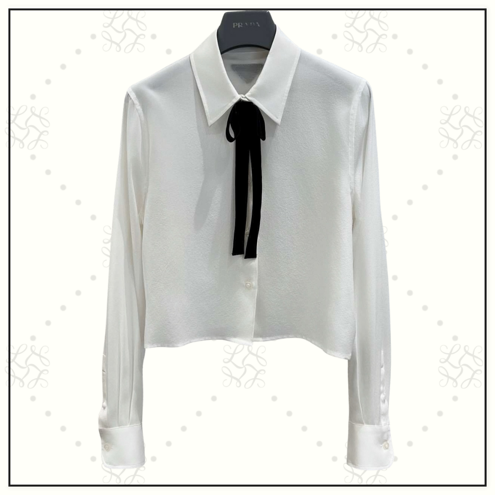 SILK BOW DETAIL SHIRT