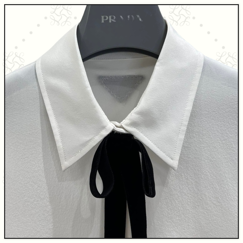 SILK BOW DETAIL SHIRT