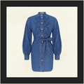 DENIM APPLIQUE MINI DRESS