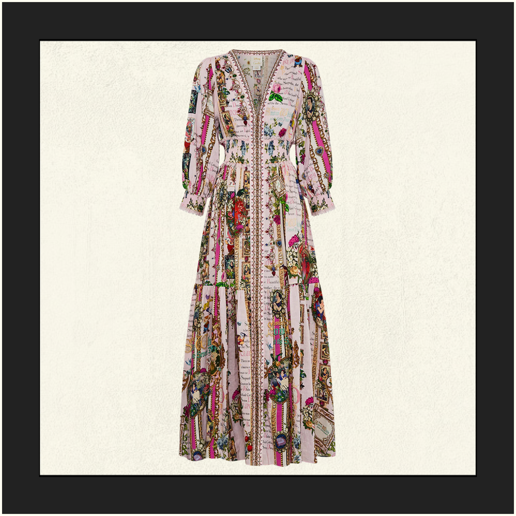 SHIRRED WAISTBAND LONG DRESS