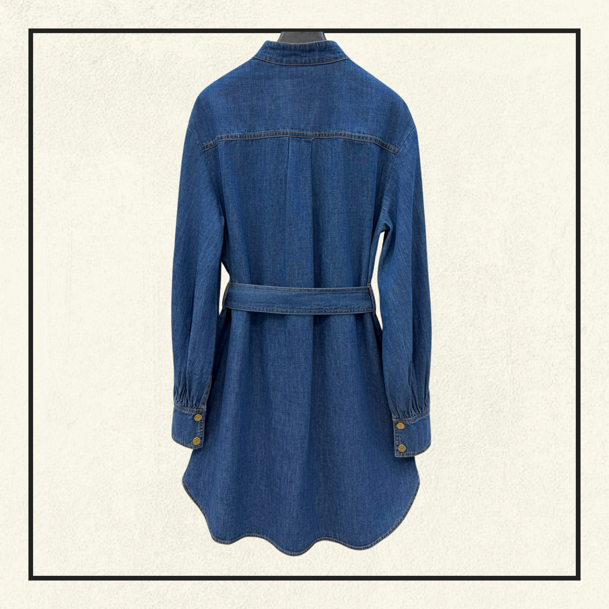 DENIM APPLIQUE MINI DRESS