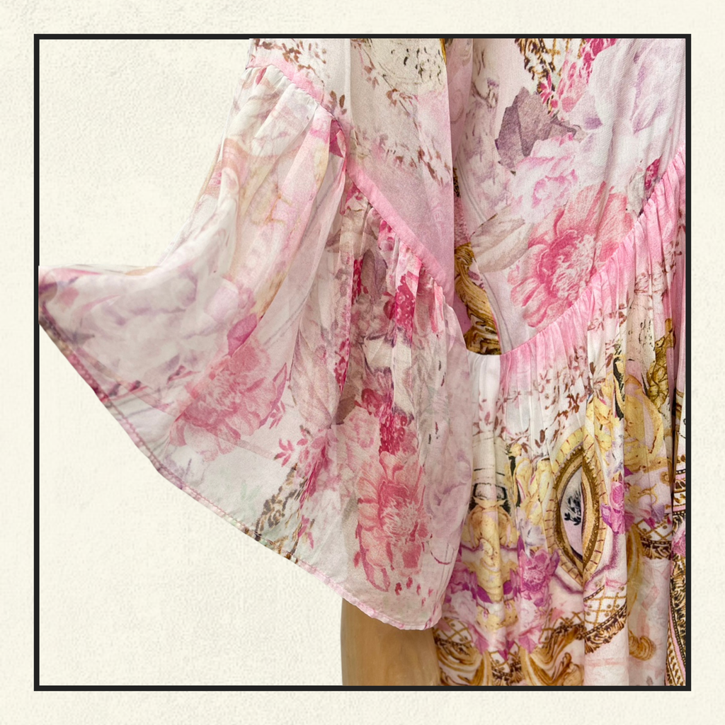 A LINE RUFFLE SLEEVE DRESS