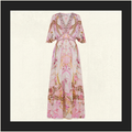 WAISTED DRESS WITH HEM RUFFLE