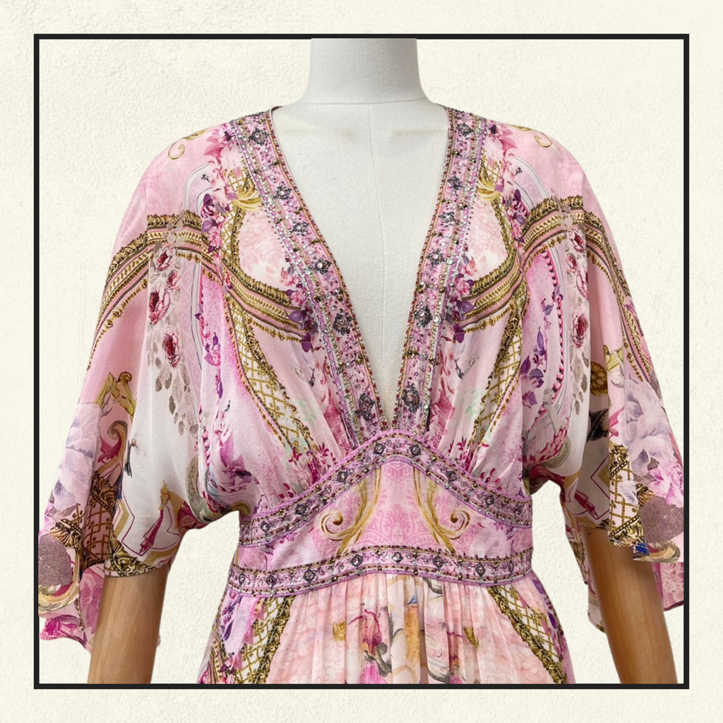 WAISTED DRESS WITH HEM RUFFLE