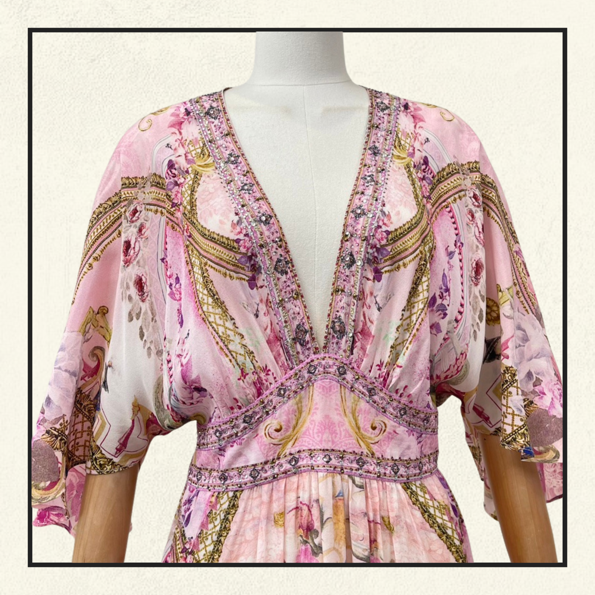 WAISTED DRESS WITH HEM RUFFLE