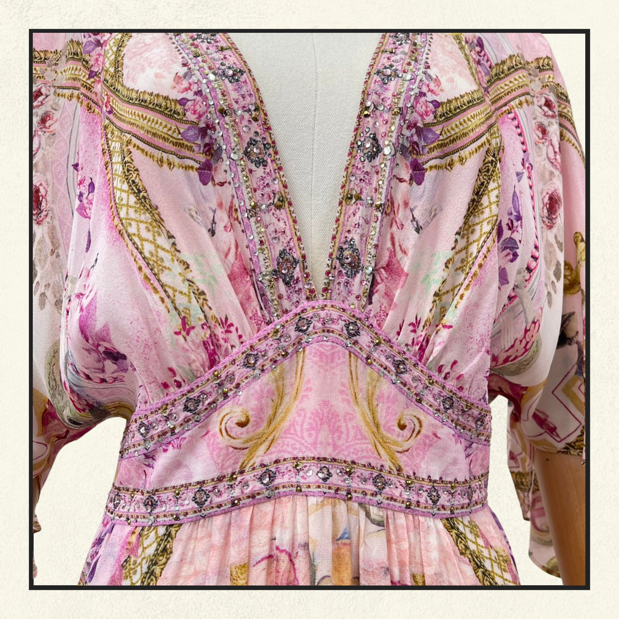 WAISTED DRESS WITH HEM RUFFLE