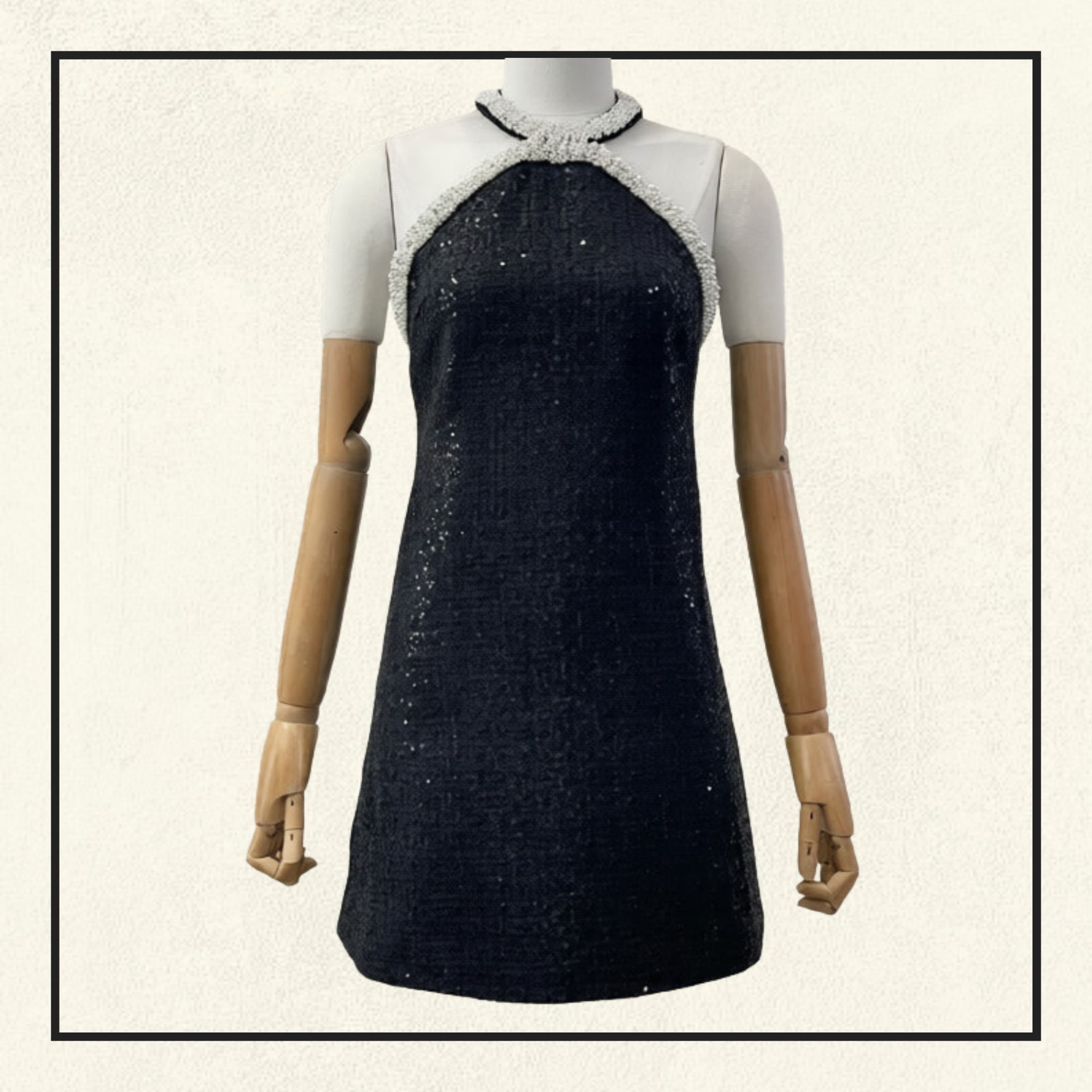 EMBELLISHED BOUCLE MINI DRESS