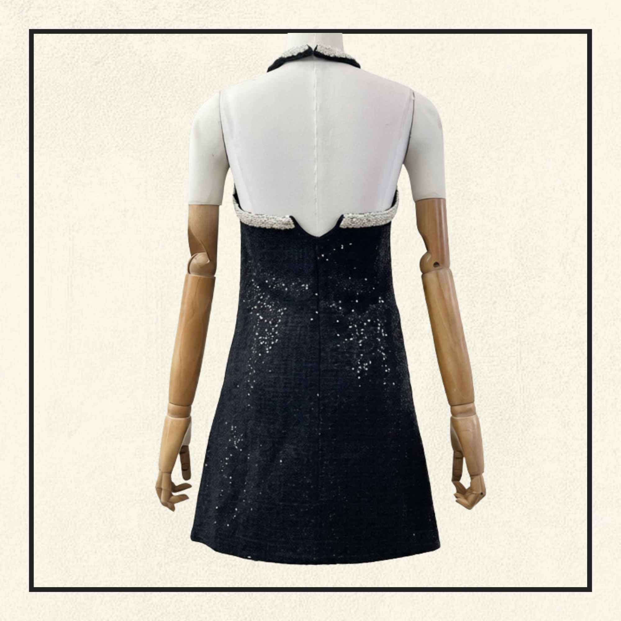EMBELLISHED BOUCLE MINI DRESS