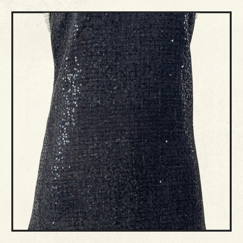 EMBELLISHED BOUCLE MINI DRESS