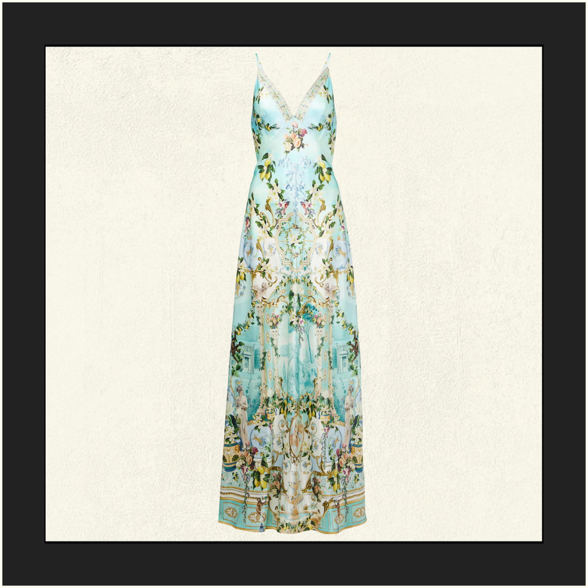 V-NECK LONG BIAS SLIP DRESS