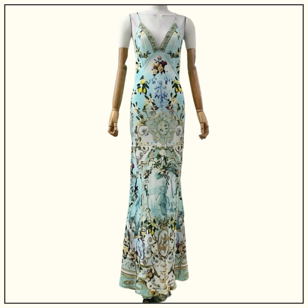 V-NECK LONG BIAS SLIP DRESS