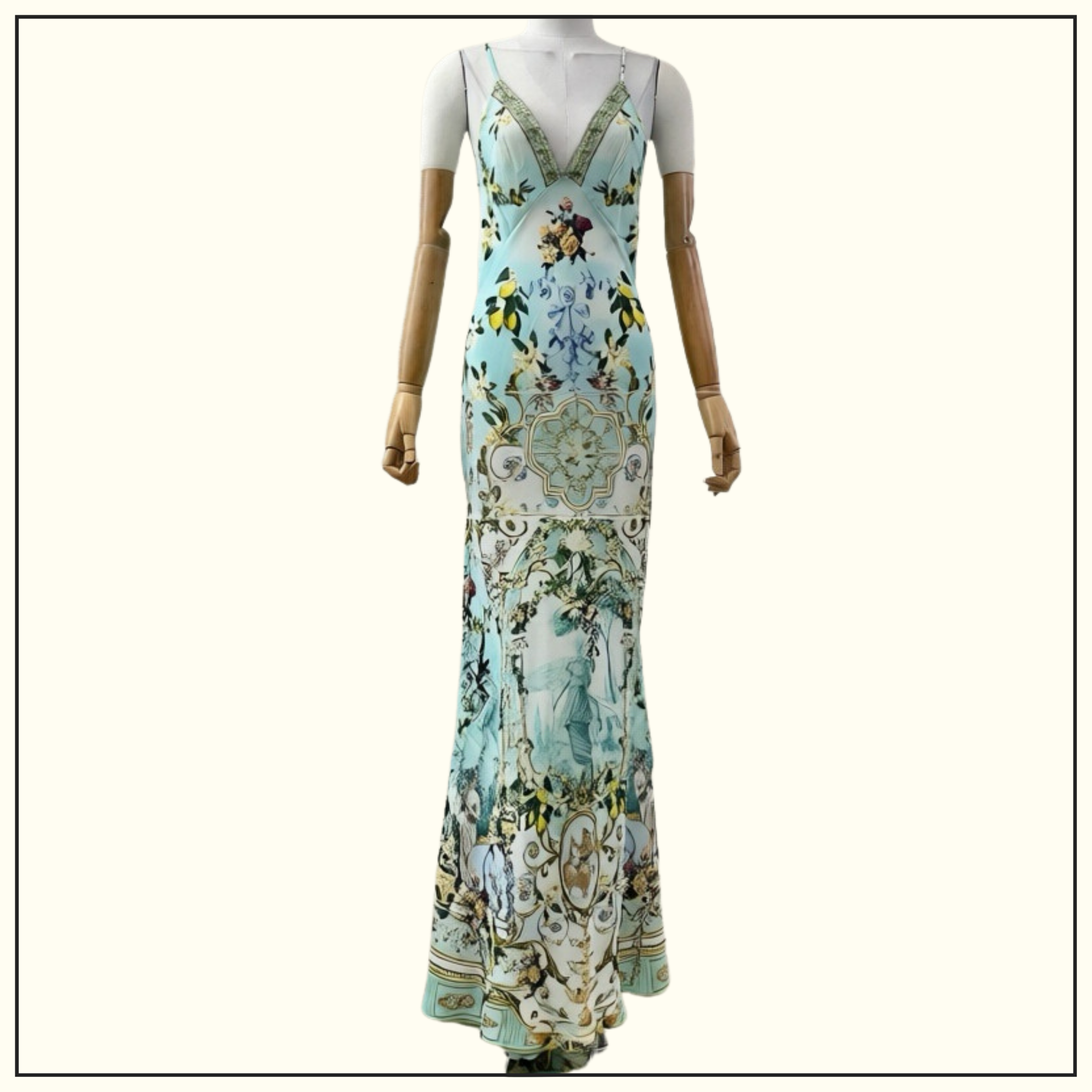 V-NECK LONG BIAS SLIP DRESS