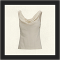 LINEN BLEND TWILL TOP