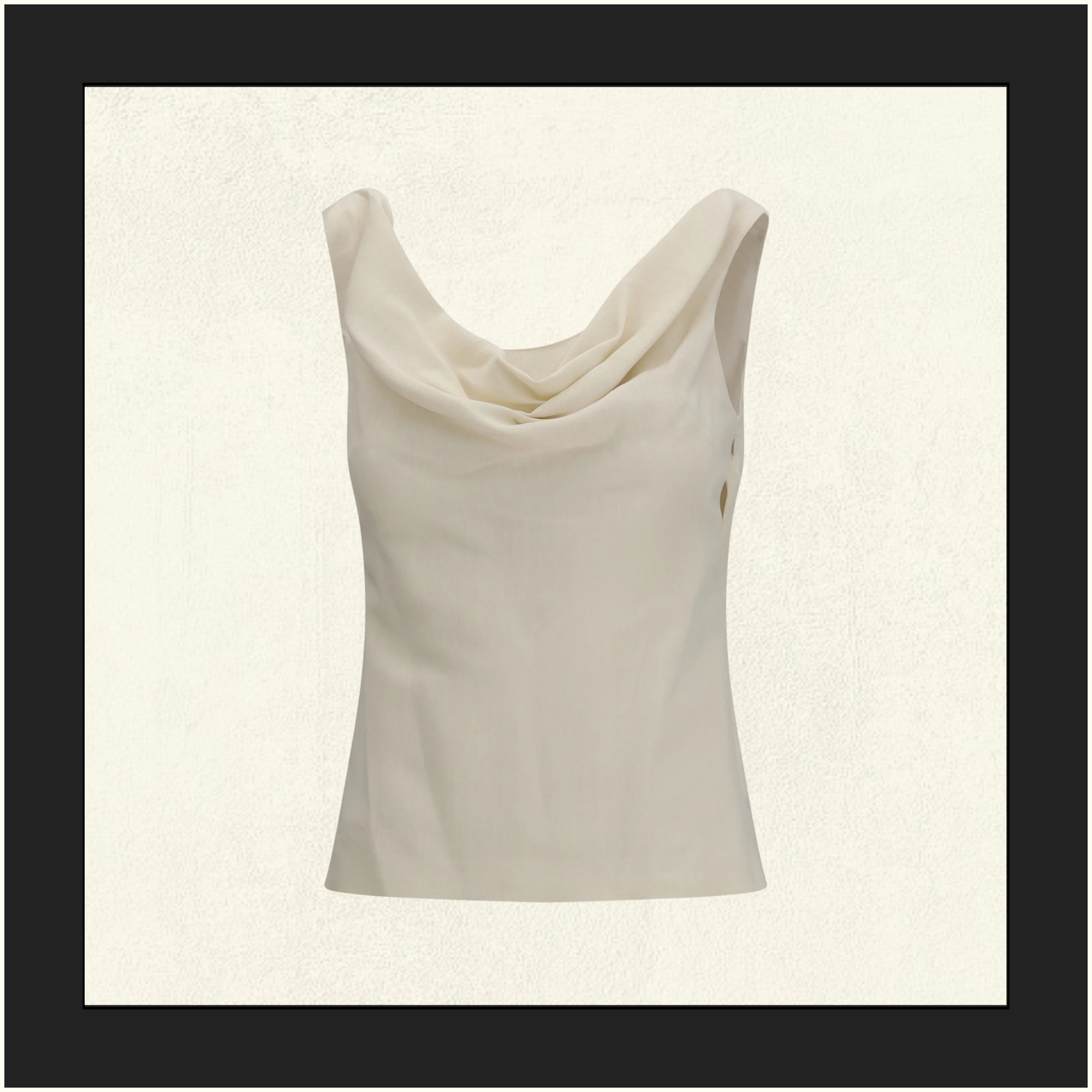 LINEN BLEND TWILL TOP