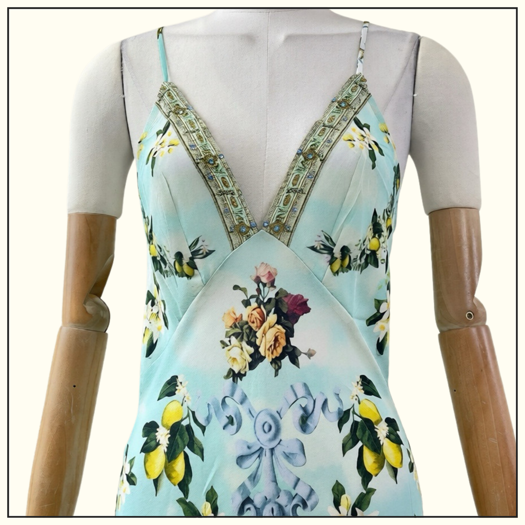 V-NECK LONG BIAS SLIP DRESS