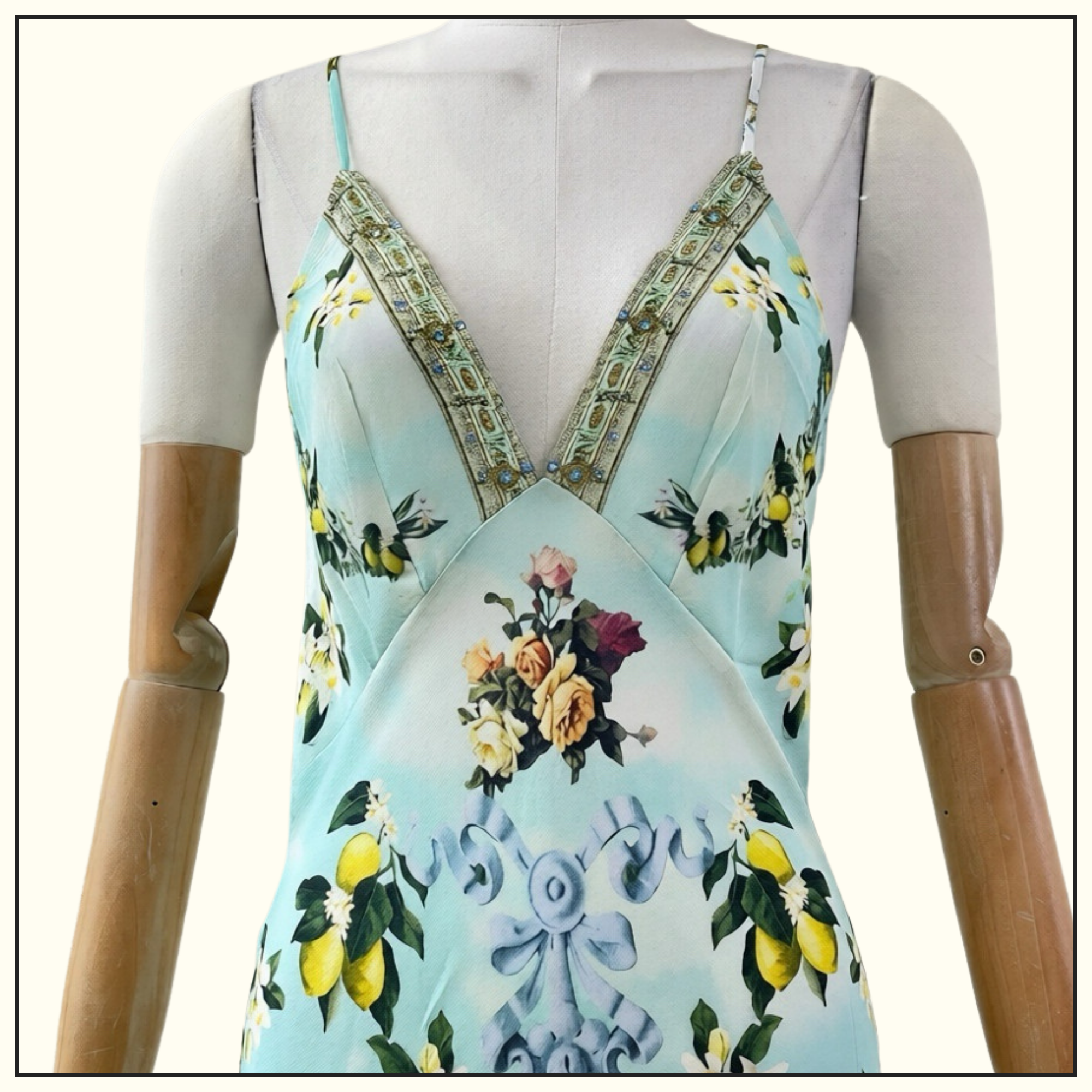 V-NECK LONG BIAS SLIP DRESS