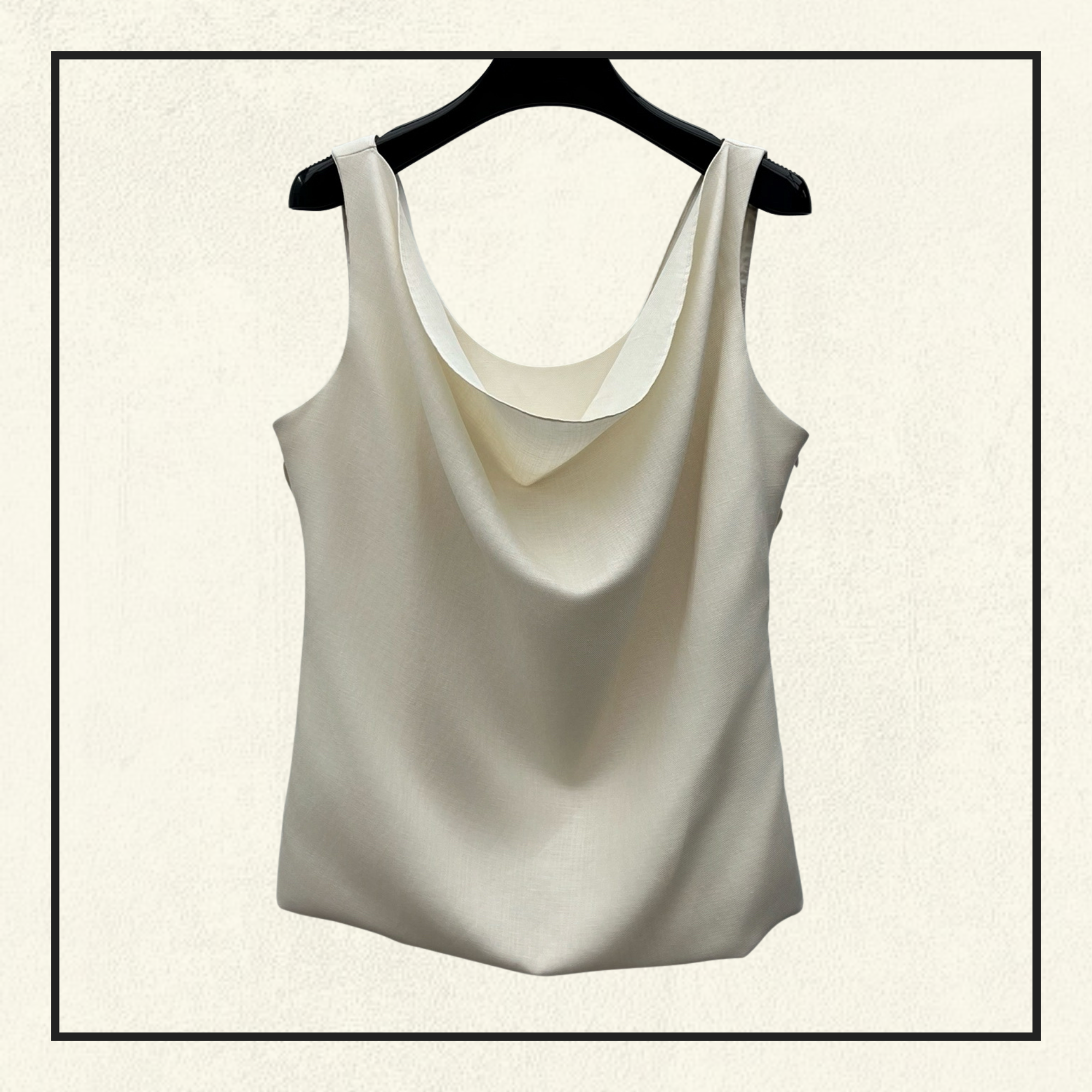 LINEN BLEND TWILL TOP