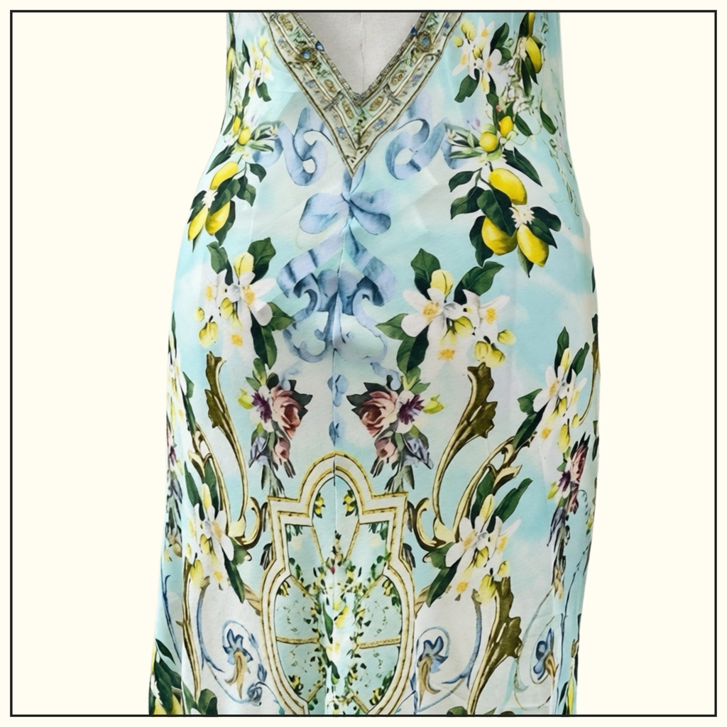 V-NECK LONG BIAS SLIP DRESS