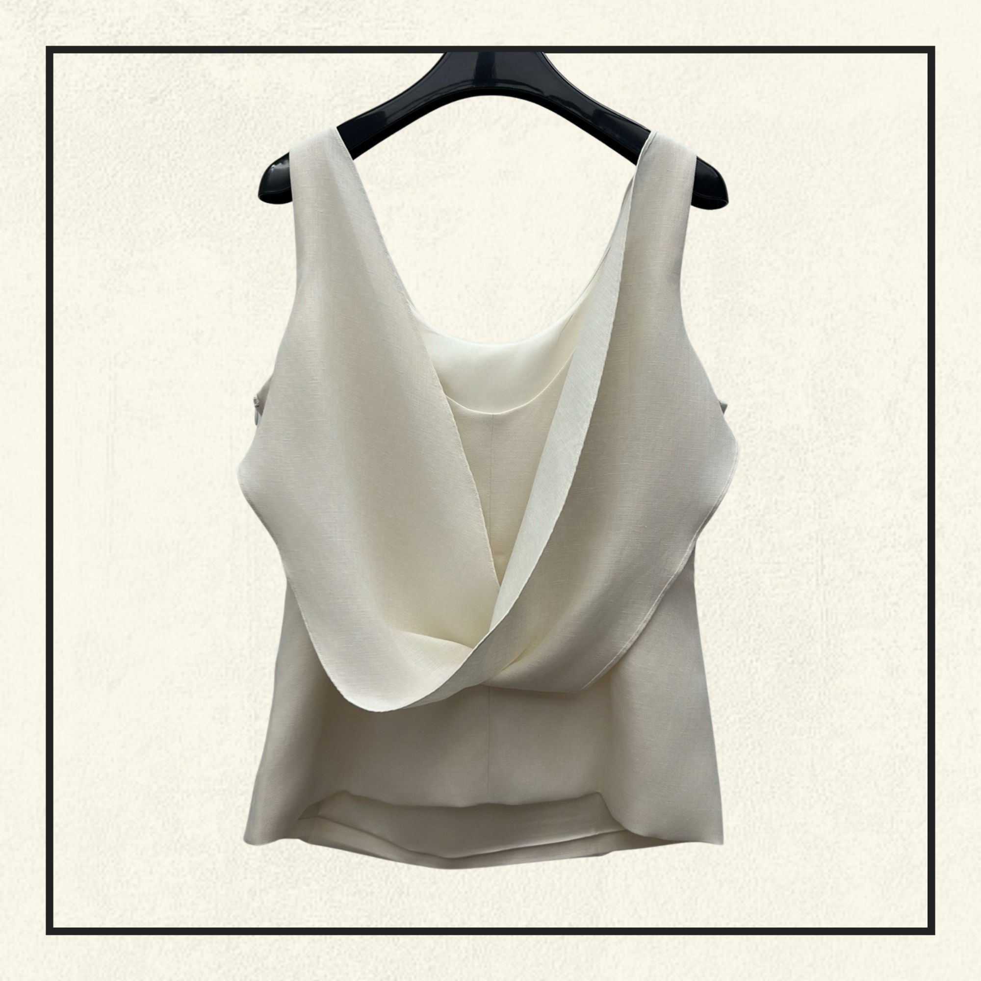 LINEN BLEND TWILL TOP