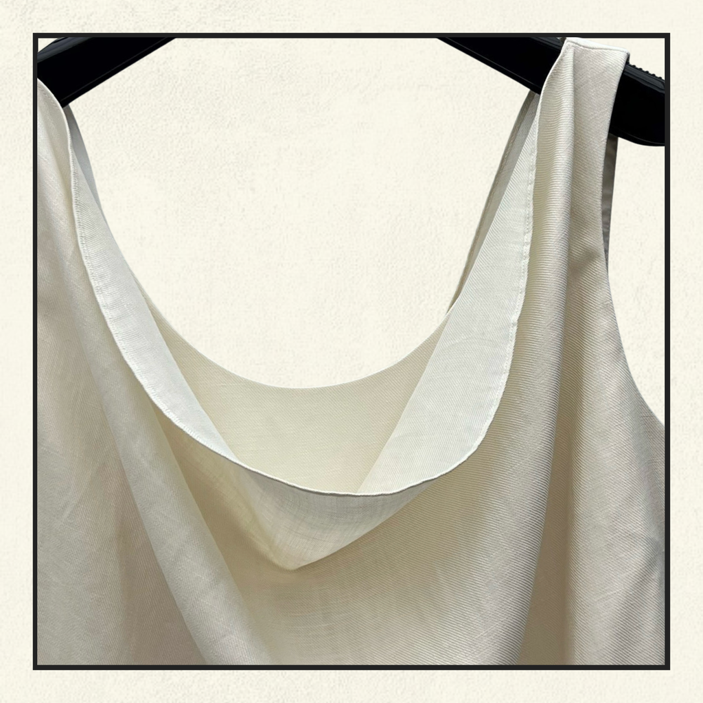 LINEN BLEND TWILL TOP