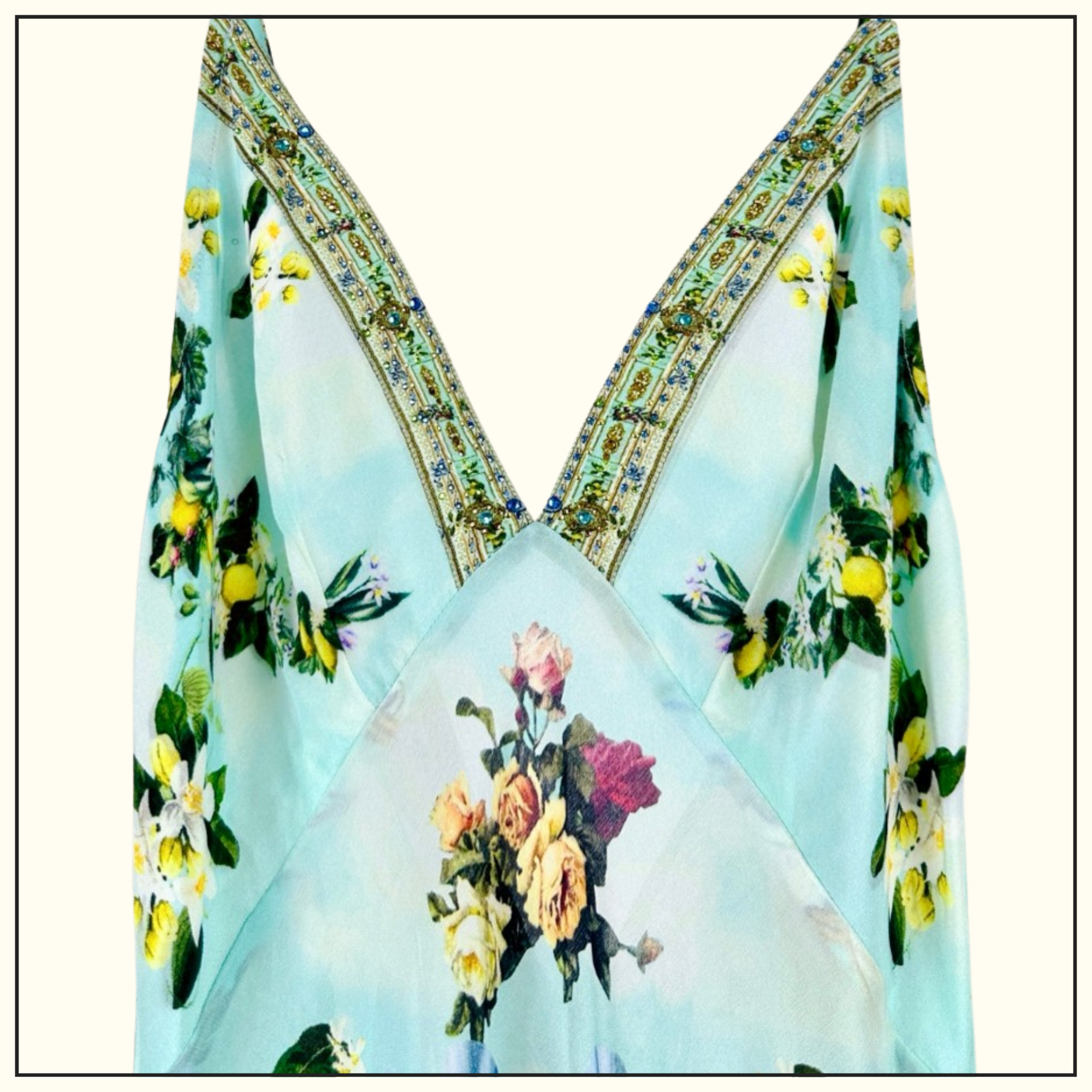V-NECK LONG BIAS SLIP DRESS