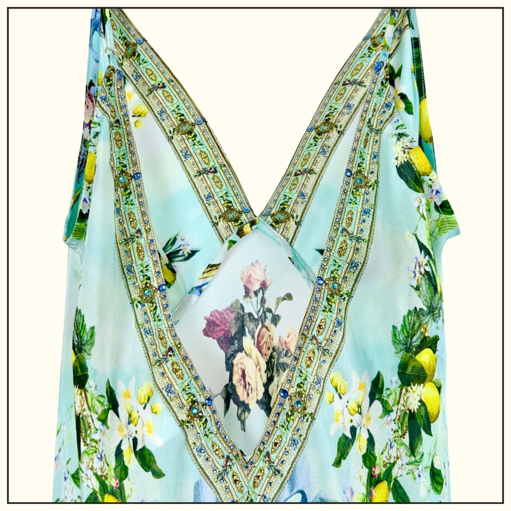 V-NECK LONG BIAS SLIP DRESS
