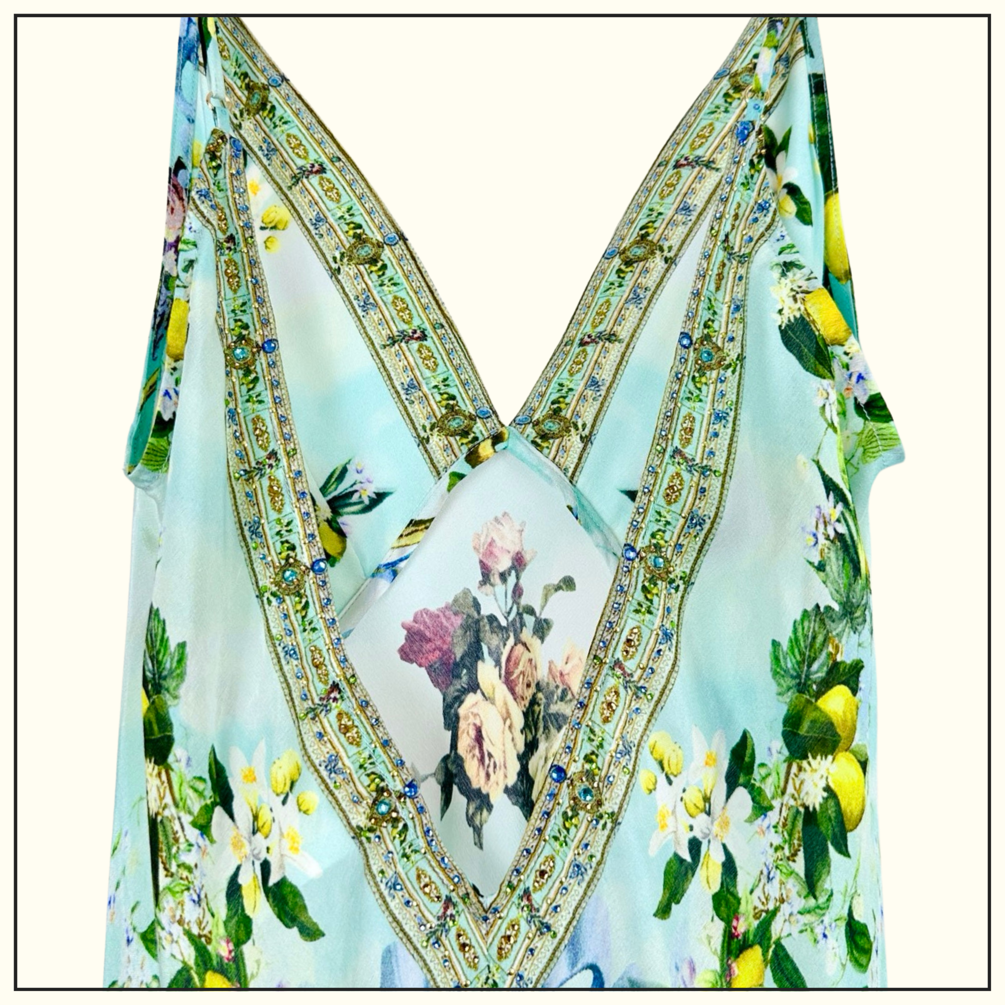 V-NECK LONG BIAS SLIP DRESS