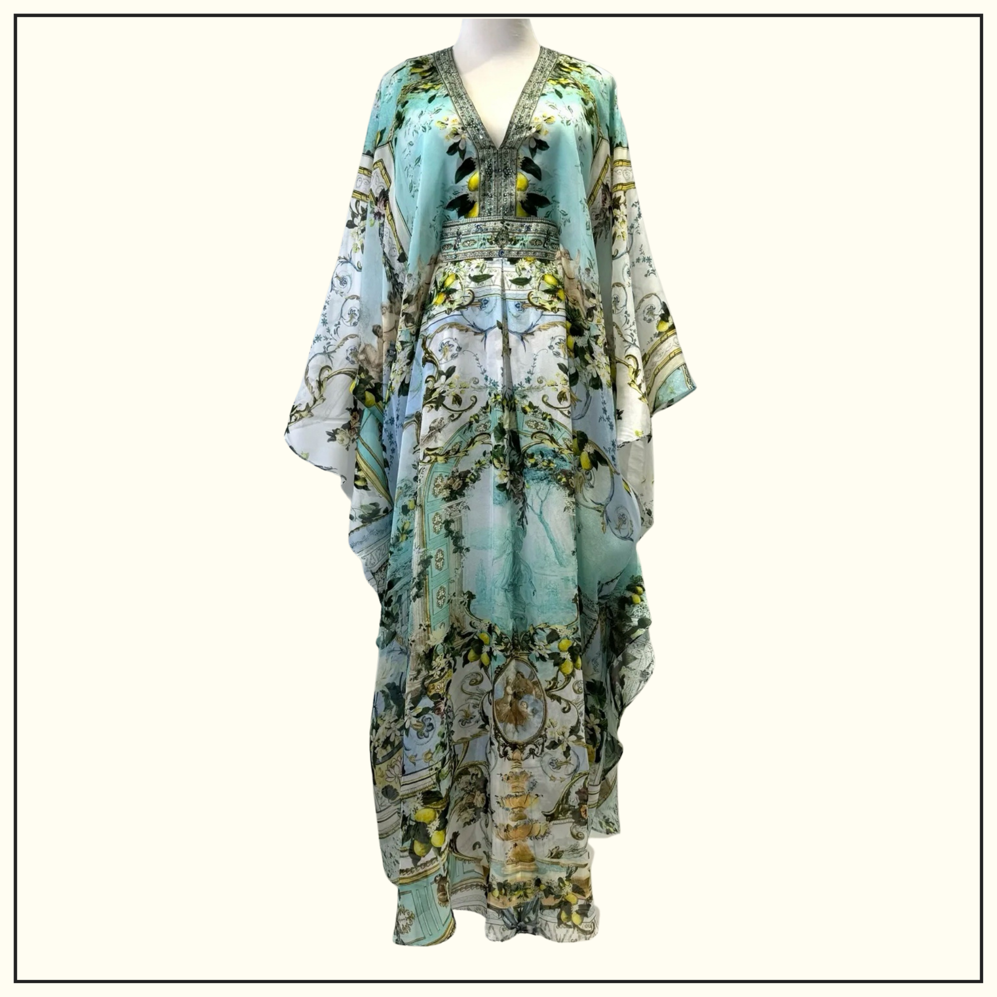 LONG KAFTAN WITH WAIST DETAIL