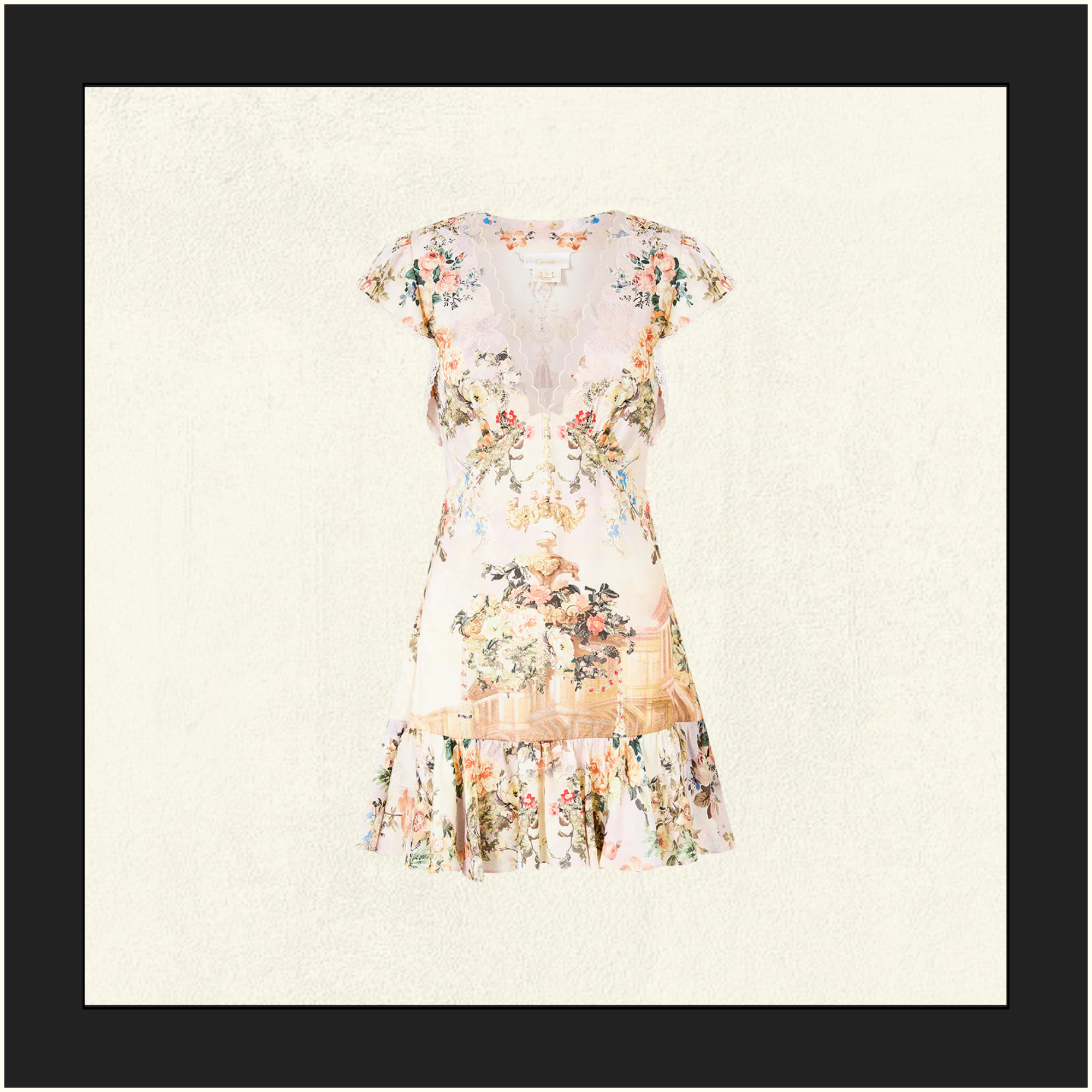 RUFFLE SLEEVE SHORT DRESS