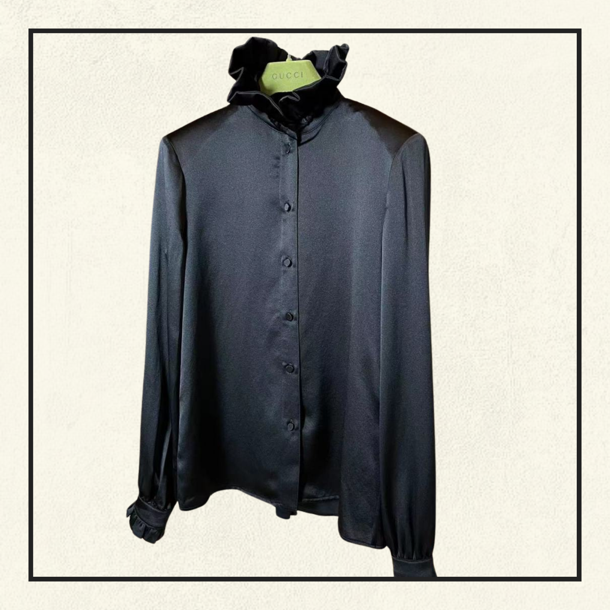 PUSSY BOW RUFFLED SILK BLOUSE
