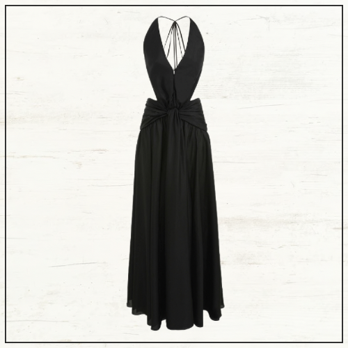 RHIANNON PLUNGE HALTER MAXI