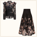 CRUSH LINEN SILK BLOUSE & SKIRT